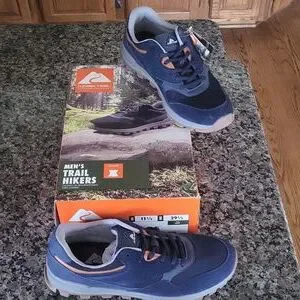 Ozark Trail Men\'s Scout Hybrid Hiker Shoes Navy leather various sizes new in box Ozark Trail Men main image 3